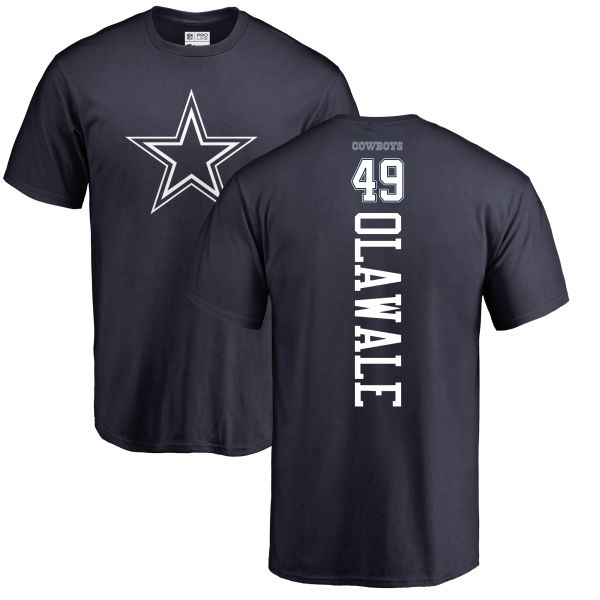 Men Dallas Cowboys Navy Blue Jamize Olawale Backer #49 Nike NFL T Shirt